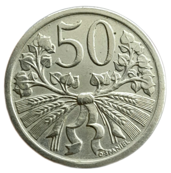 Producto - Checoslovaquia 50 Halerú 1922 Escudo de Armas Km#2 XF