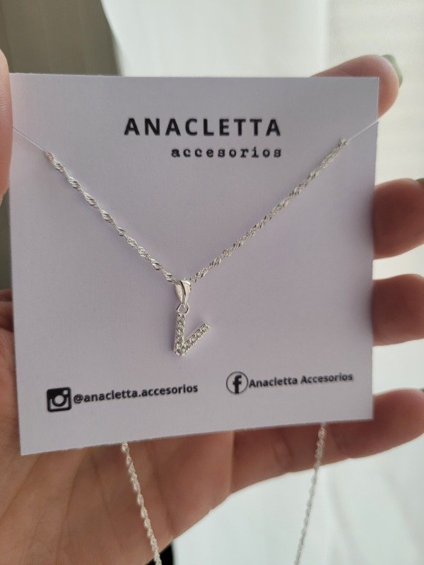 Producto - Gargantilla inicial V cúbic Plata 925 - 40 cm