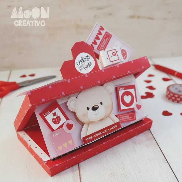 Producto - Caja PopUp Osito Amor San Valentin (archivo)