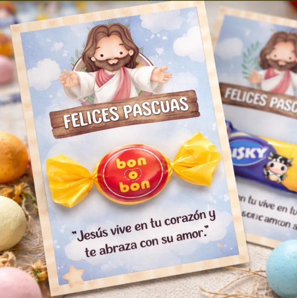Producto - Kit Imprimible Felices Pascuas Jesús Editable + PDF - 0