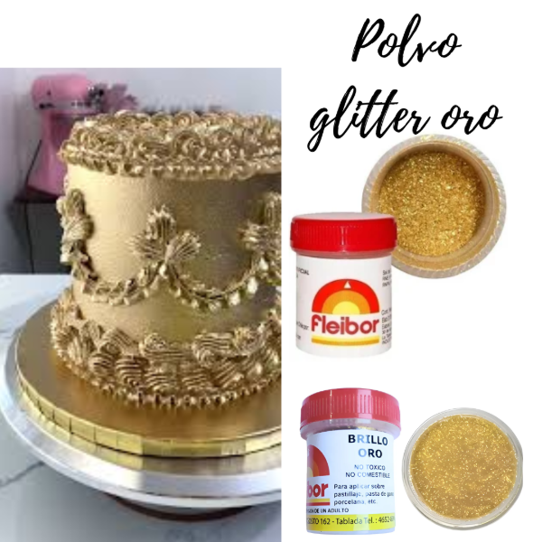 Producto - POLVO GLITTER BRILLANTE PARA DECORAR ORO DORADO FLEIBOR