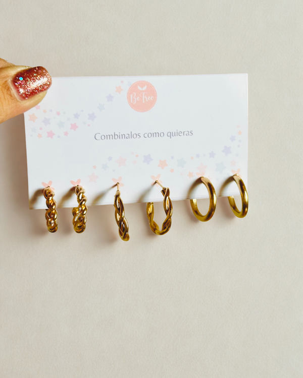Producto - Set 3 argollas combinadas