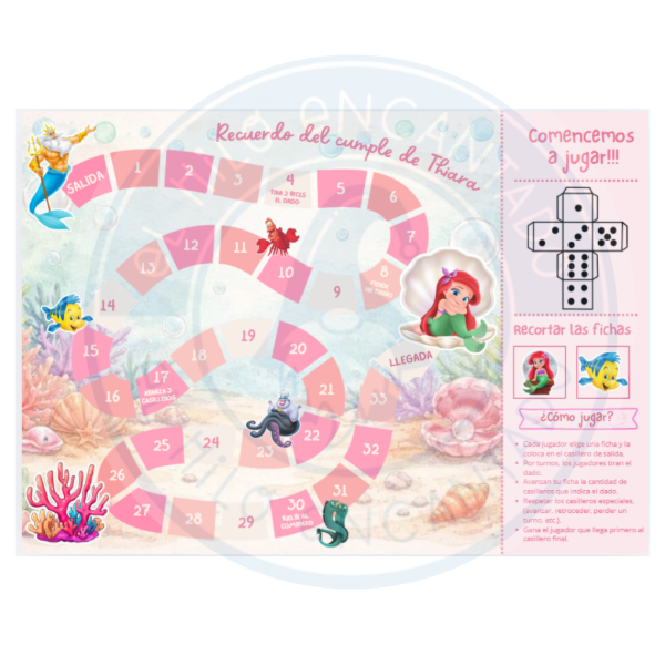 Producto - PDF "Juego de recorrido sirenita Ariel"