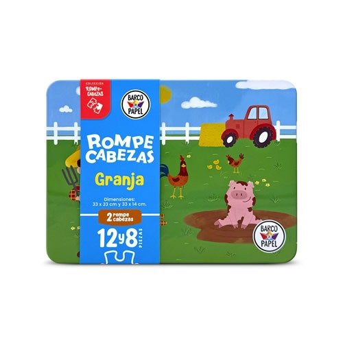 Producto - Rompecabezas en lata 12 y 8 piezas - Granja