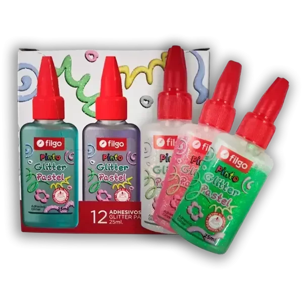 Producto - ADHESIVO GLITTER 25 ML PASTEL-FLUO FILGO