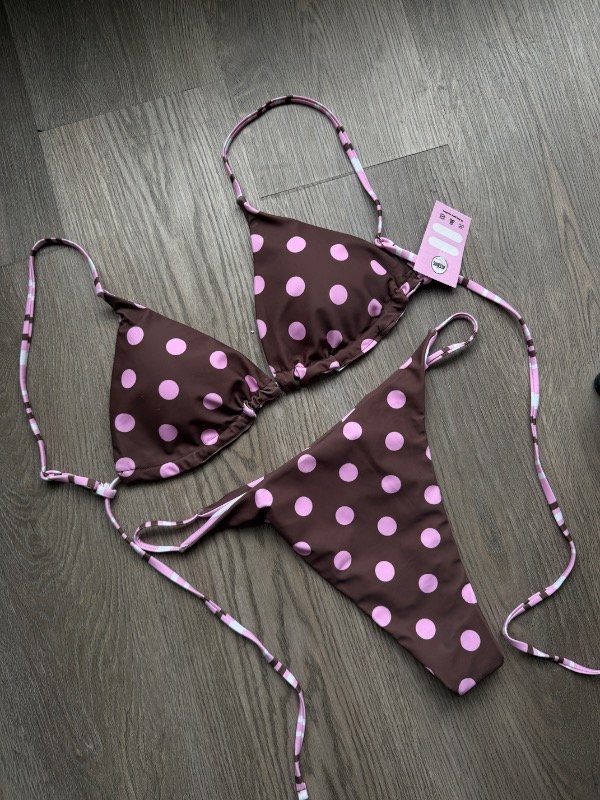 Producto - Bikini Polonia chocolate y rosa - 0