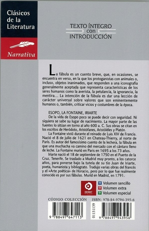 Producto - Esopo, La Fontaine - Las mejores fabulas (Edimat) - 1