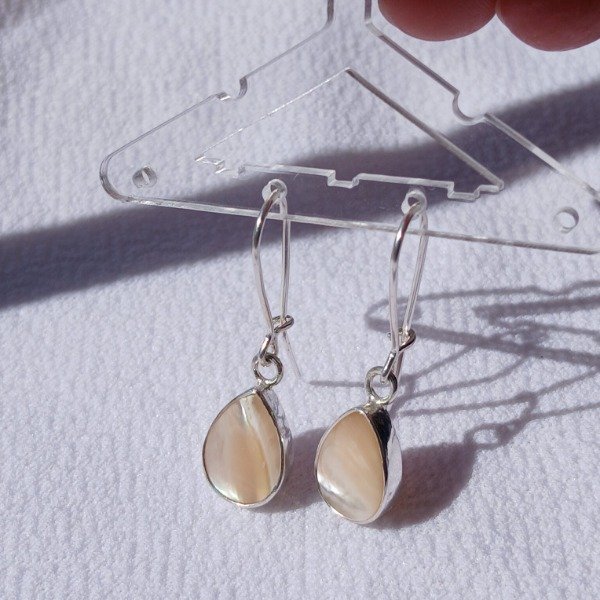 Producto - Aros plata 925 Nácar gotas - 0