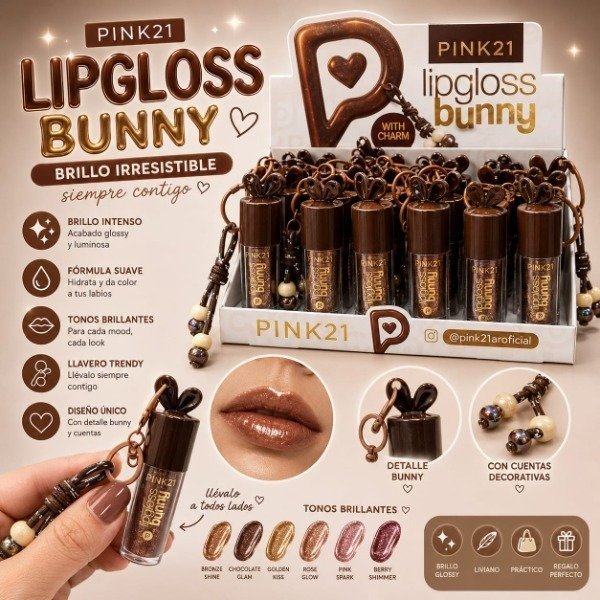 Producto - Lip Gloss con llabero Bunny PINK 21