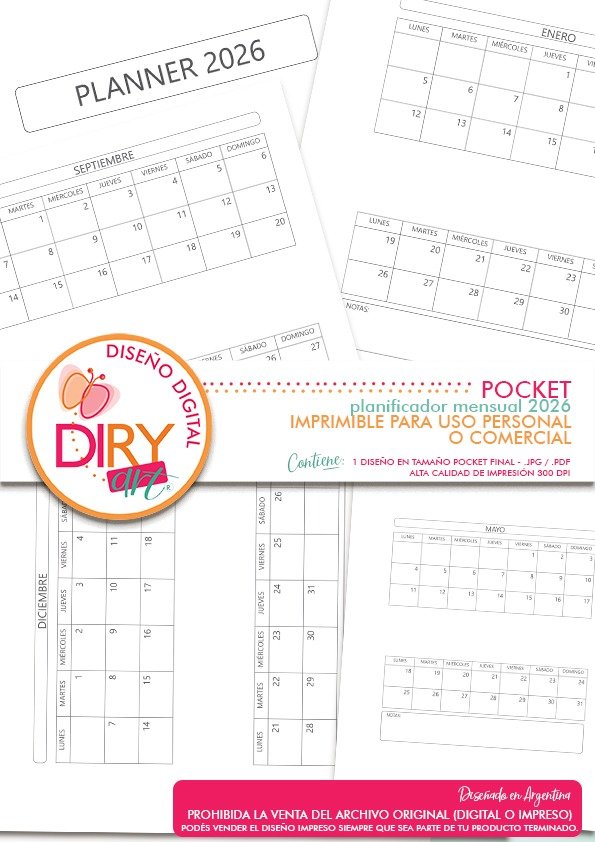 Producto - Planner mensual Pocket 2026