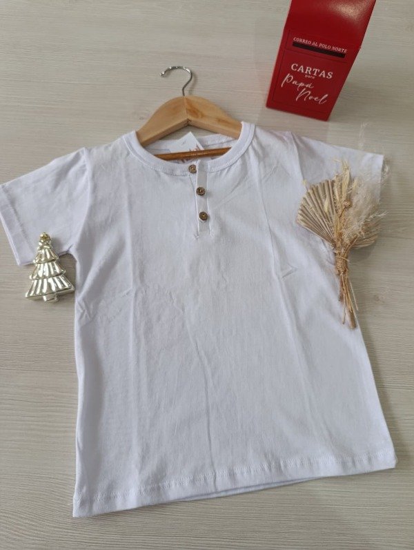 Producto - Remera Botones Blanca- Niños y Bebés