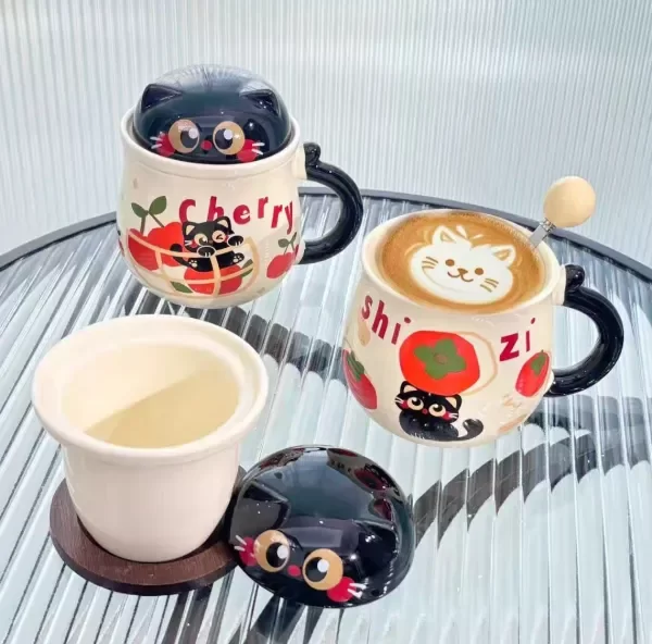 Producto - TAZA CERAMICA CON FILTRO CUTE CAT