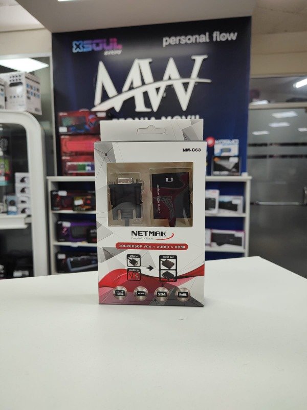 Producto - Conversor VGA + Audio a HDMI Netmak NM-C63
