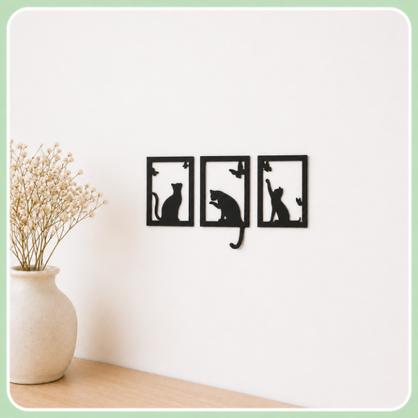 Producto - CUADRO TRIPTICO GATITOS