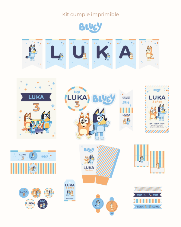 Producto - Kit cumple imprimible Bluey