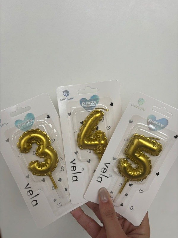 Producto - VELAS NUMEROS DORADAS