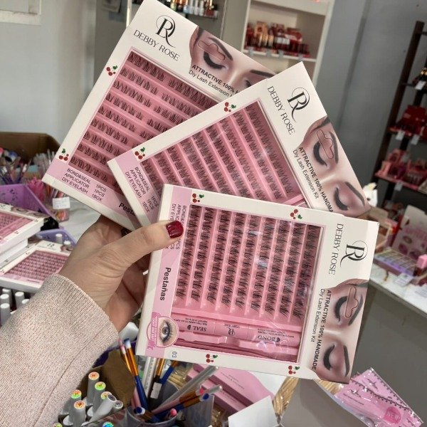 Producto - Kit de pestañas con pegamento y pinza aplicadora debby rose - 0