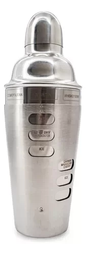 Producto - Coctelera Profesional Con Sistema Recetario Color Plateado