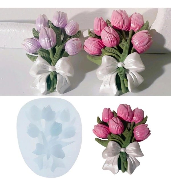 Producto - MOLDE SILICONA MINI RAMO DE TULIPANES