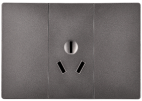 Producto - Toma universal simple (1 módulo) 20 amp con placa color grafito