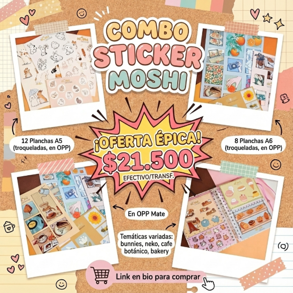 Producto - COMBO STICKER MOSHI - Edicion Especial (Tiempo Limitado)