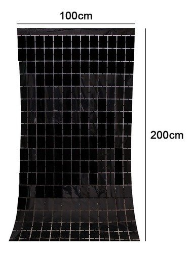 Producto - Cortina a cuadros negro