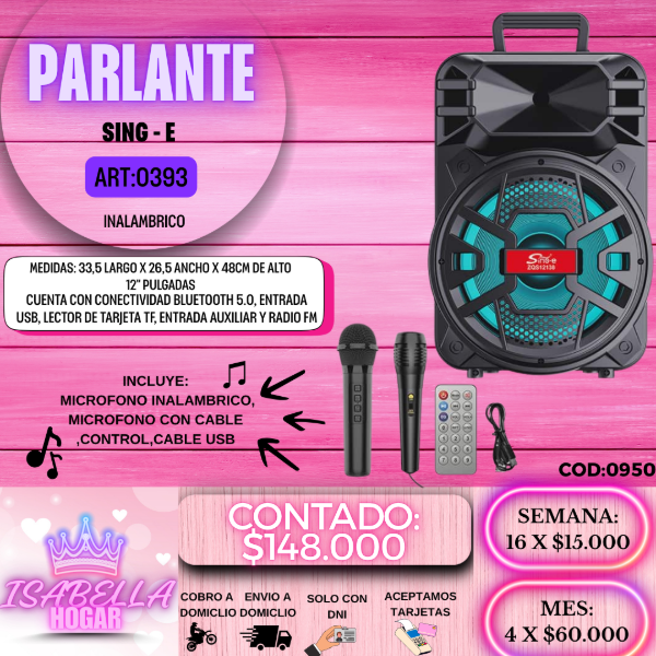 Producto - PARLANTE SING - E COD:0950