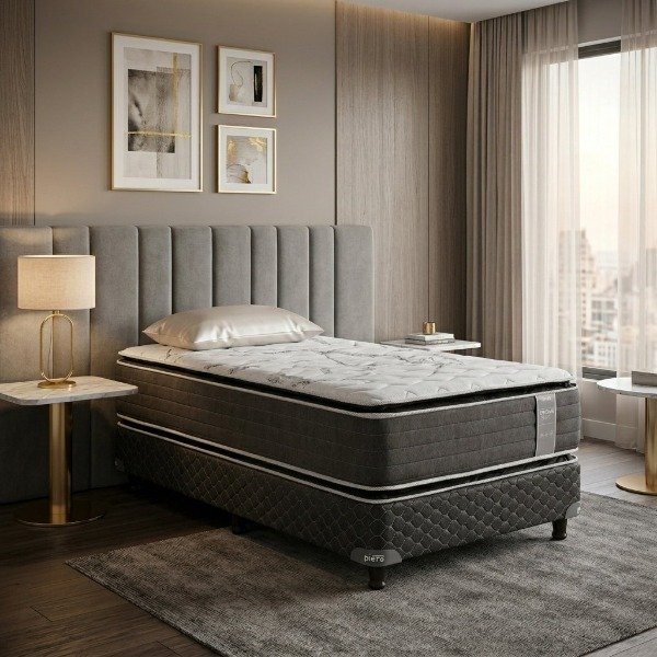 Producto - Sommier y Colchón Piero Dream Tech Resortes Doble Pillow Top 190x80 - 0