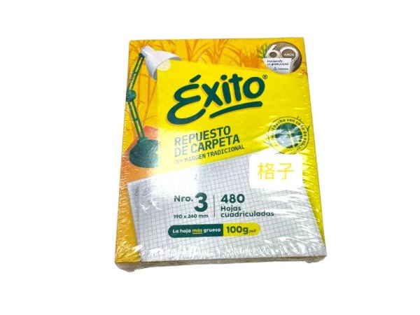 Producto - REPUESTO HOJA CUADRICULADA N3 X480