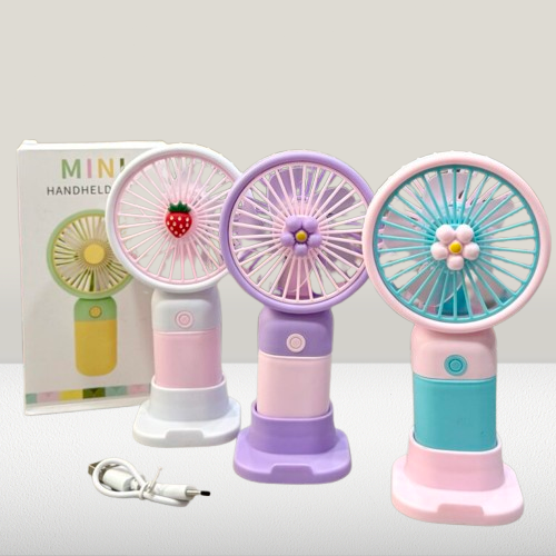 Producto - Ventilador Recargable con USB con Base Color Violeta