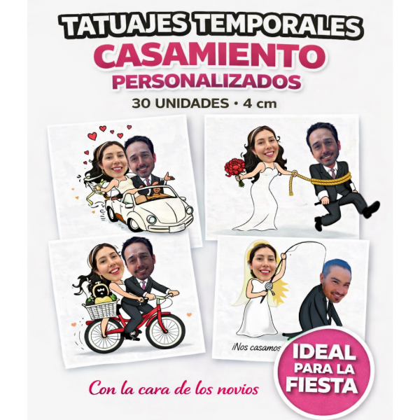 Producto - TATUAJES TEMPORALES PERSONALIZADOS CASAMIENTO