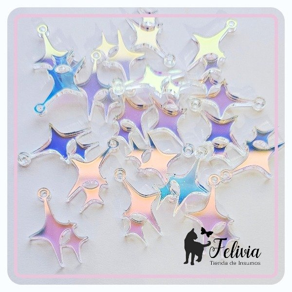 Producto - Dije de acrílico Destello iridiscente