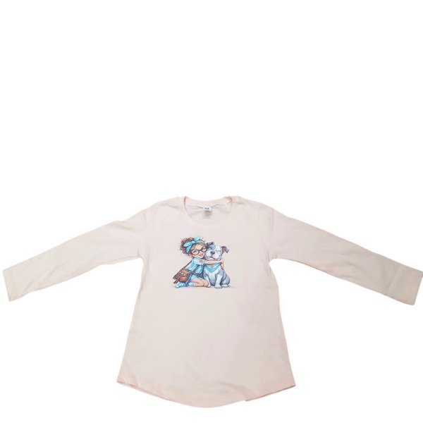 Producto - Camiseta Nena estampa Perrito Argentina durazno T8 y T14