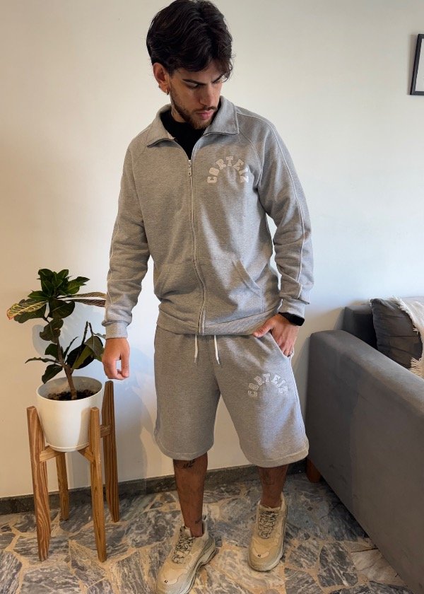 Producto - Conjunto Corteiz Gris Campera Y Bermuda - 4