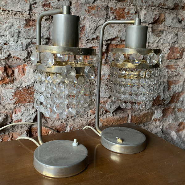 Producto - Par de veladores con gotas de cristal