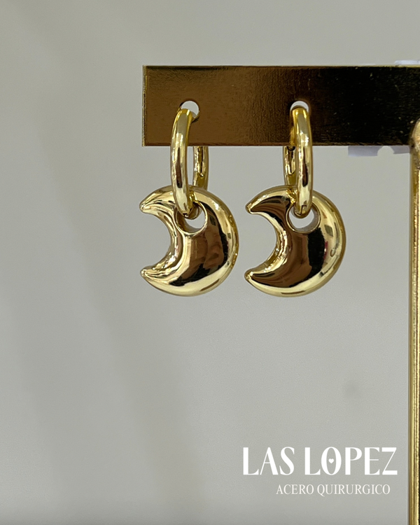 Producto - Aros 2 en 1 dije Luna