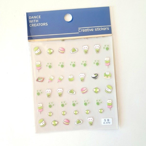 Producto - Plancha de stickers con relieve - Matcha
