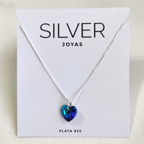 Producto - Collar corazón azul 40cm P
