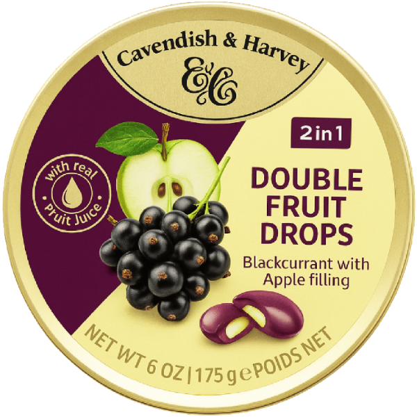 Producto - Caramelos Cavendish and Harvey Lata 175g 2in1 Double Fruit Drops