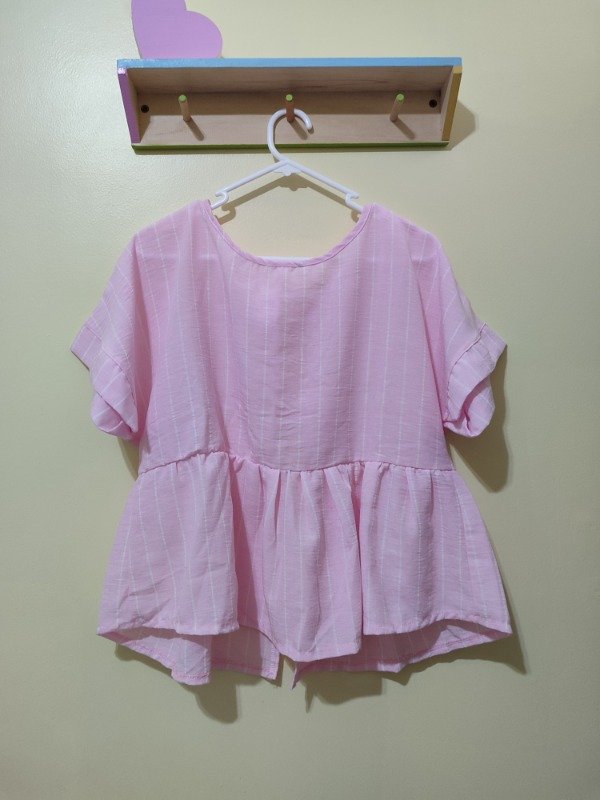 Producto - Blusa Rosa a Rayas con Lazos - 2