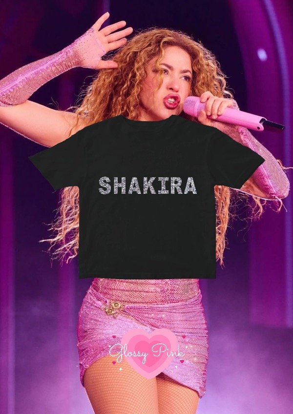 Producto - Baby Tee Shakira - VINILO TEXTIL GLITTER