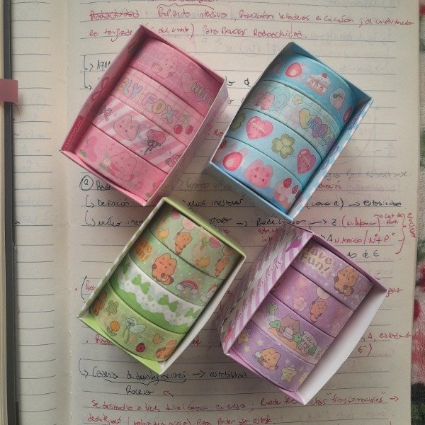 Producto - Caja de washi tape x 4 und. Modelo "Jelly Fox"