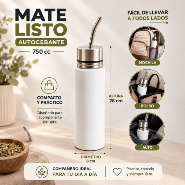 Producto - Mate Autocebante de Acero 750 ml 2 en 1 - 0