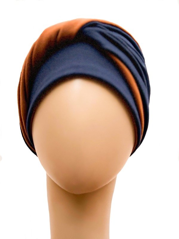 Producto - Turbante Indra Azulmarino/Tostado