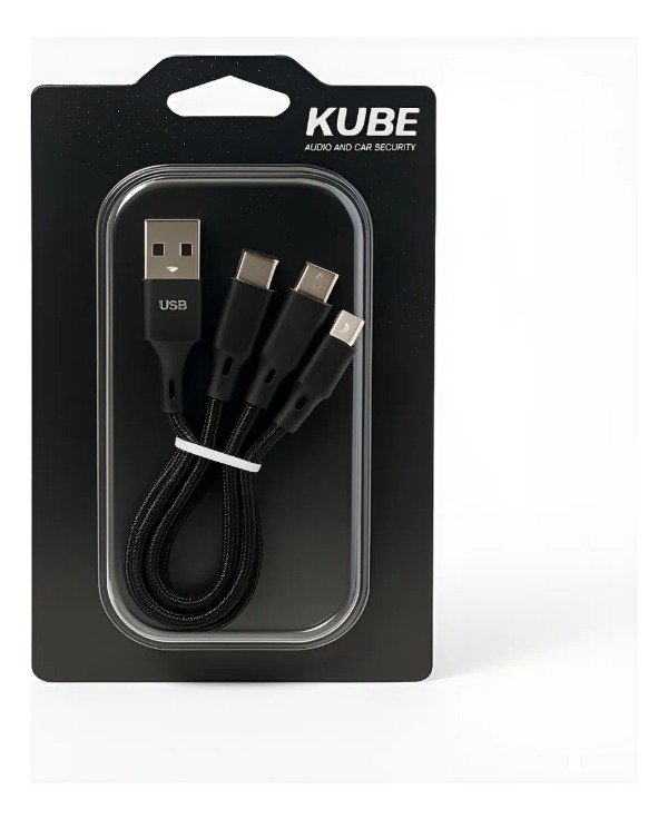Producto - CABLE CARGADOR USB 3 EN 1 CARGA RÁPIDA 3A COMPATIBLE IPHONE ANDROID
