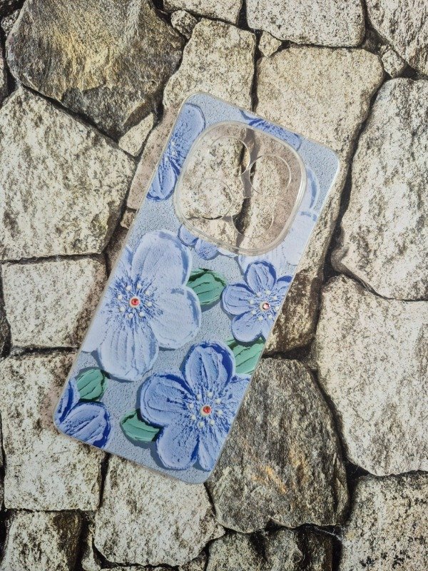 Producto - Funda tpu flexible flores Xiaomi Note 15 Pro Plus 5G celeste