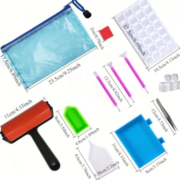Producto - KIT HERRAMIENTAS DIAMOND PAINTING AZUL