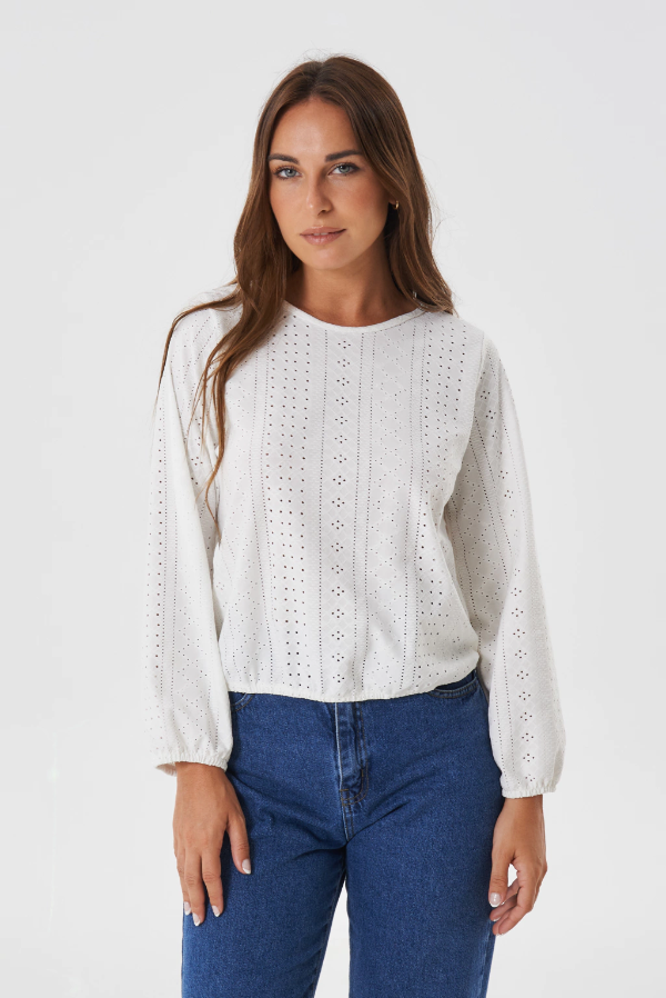 Producto - Aura blusa broderie blanca.