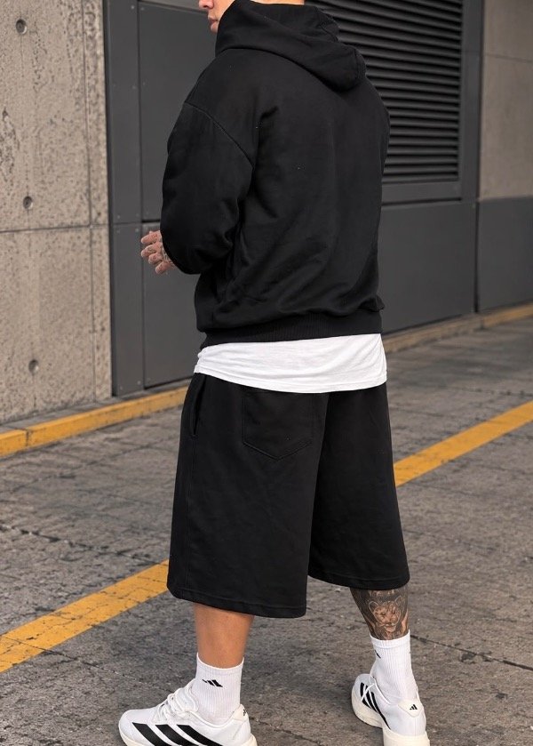 Producto - Conjunto Oversize Negro Campera + Bermuda - 1