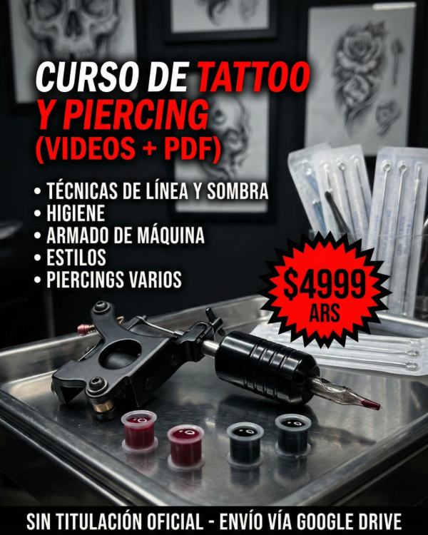 Producto - N24: LIBROS + CURSOS DE TATUAJE Y BODY PIERCING (VIDEOS y PDFs)!